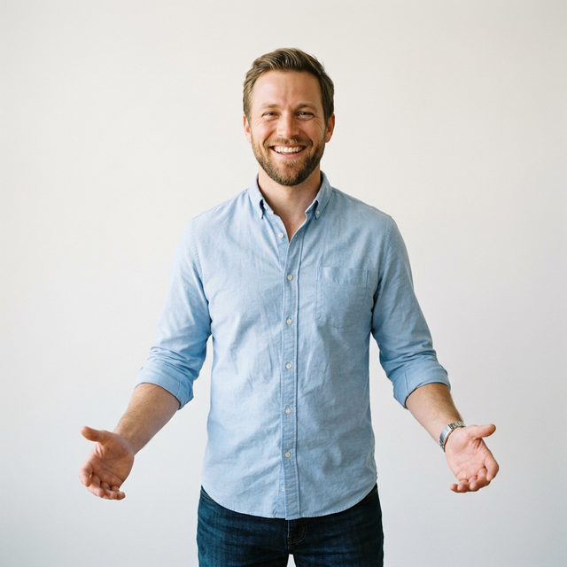 Happy, confident man smiling after overcoming addiction, representing hope and recovery
